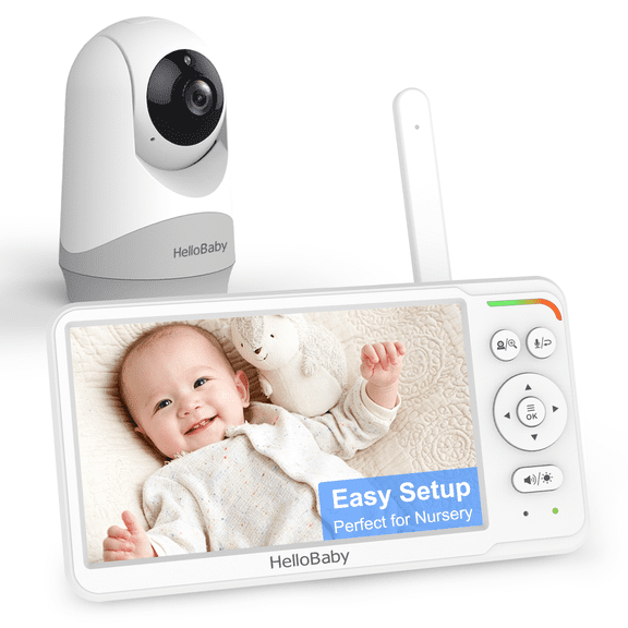 HelloBaby HB6260 6.0-inch Video Baby Monitor with Remote Pan and Tilt and IPS Color Display