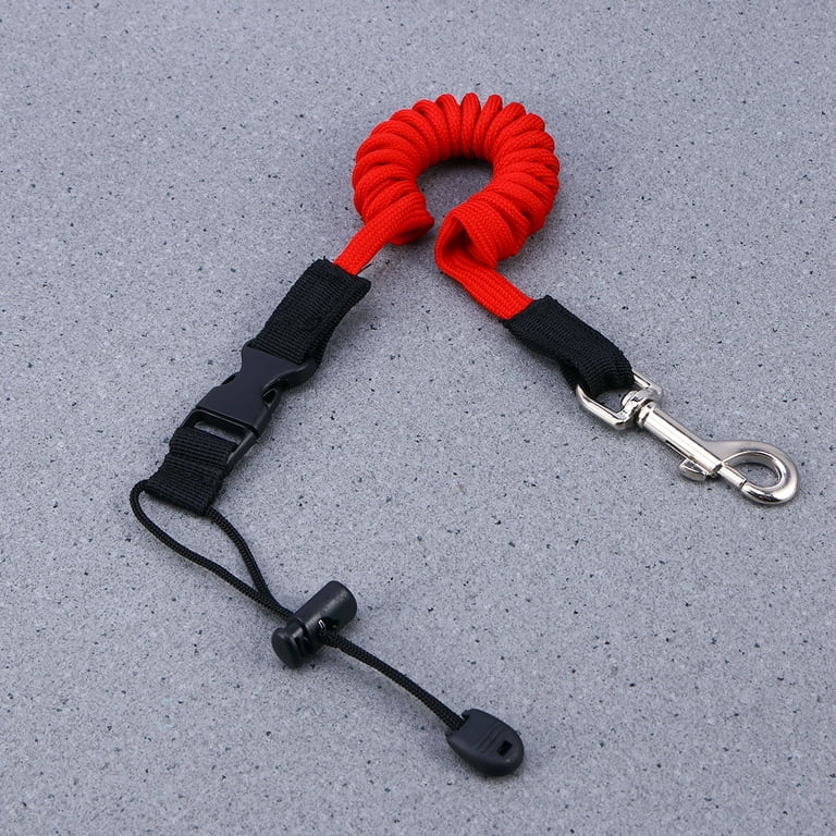 Elastic Paddle Leash Fishing Rod Safety Cord Tether Hook for Kayak Canoe Boat Extended to 155cm (Red), Size: 59.06 x 0.91 x 0.59