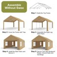thumbnail image 3 of Lumiparty 13' x 20' Heavy Duty Outdoor Carport, Portable Car Tent Garage with 4 Roll-up Windows & 4 Doors, for Pickup Truck, Tractor,Boat,Motor, Yellow, 3 of 8