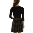 thumbnail image 2 of Bcx Womens Juniors’ Patterned-Skirt Knit Sweater Dress, Black/XXS, 2 of 3