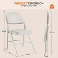 thumbnail image 3 of TROPOW Folding Chairs Set of 4, Metal Foldable Chair with and Non-Slip Feet Pads, Pu Party Chairs for Indoors and Outdoors, Room, Dining Room, in 1 Box,Beige, 3 of 9