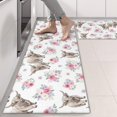 thumbnail image 2 of Highland Cow and Flower Print Anti Fatigue Kitchen Rugs Set Of 2, Non Slip Washable Decorative Floor Mats for Sink Laundry and Home Use, 17"x47", 2 of 5