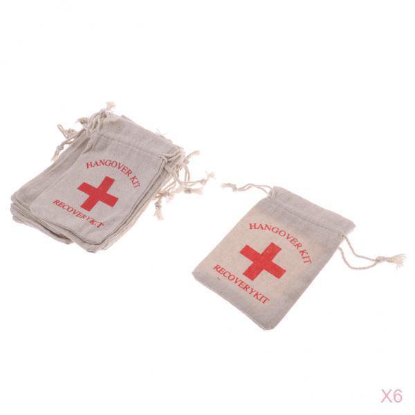 Piezas De 60 Bolsas De Resaca Kit De Despedida De Soltero Bolso De Primeros Auxilios Bolsas De Muselina A Favor Sunnimix Kit de fiesta para la resaca