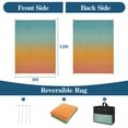 thumbnail image 5 of SUNDEREY Outdoor Rug 9'x12', Waterproof Reversible Plastic Straw Mat for Patio, RV & Camping - Non-Slip Foldable Carpet for Beach, Balcony & Backyard, Orange & Blue, 5 of 9