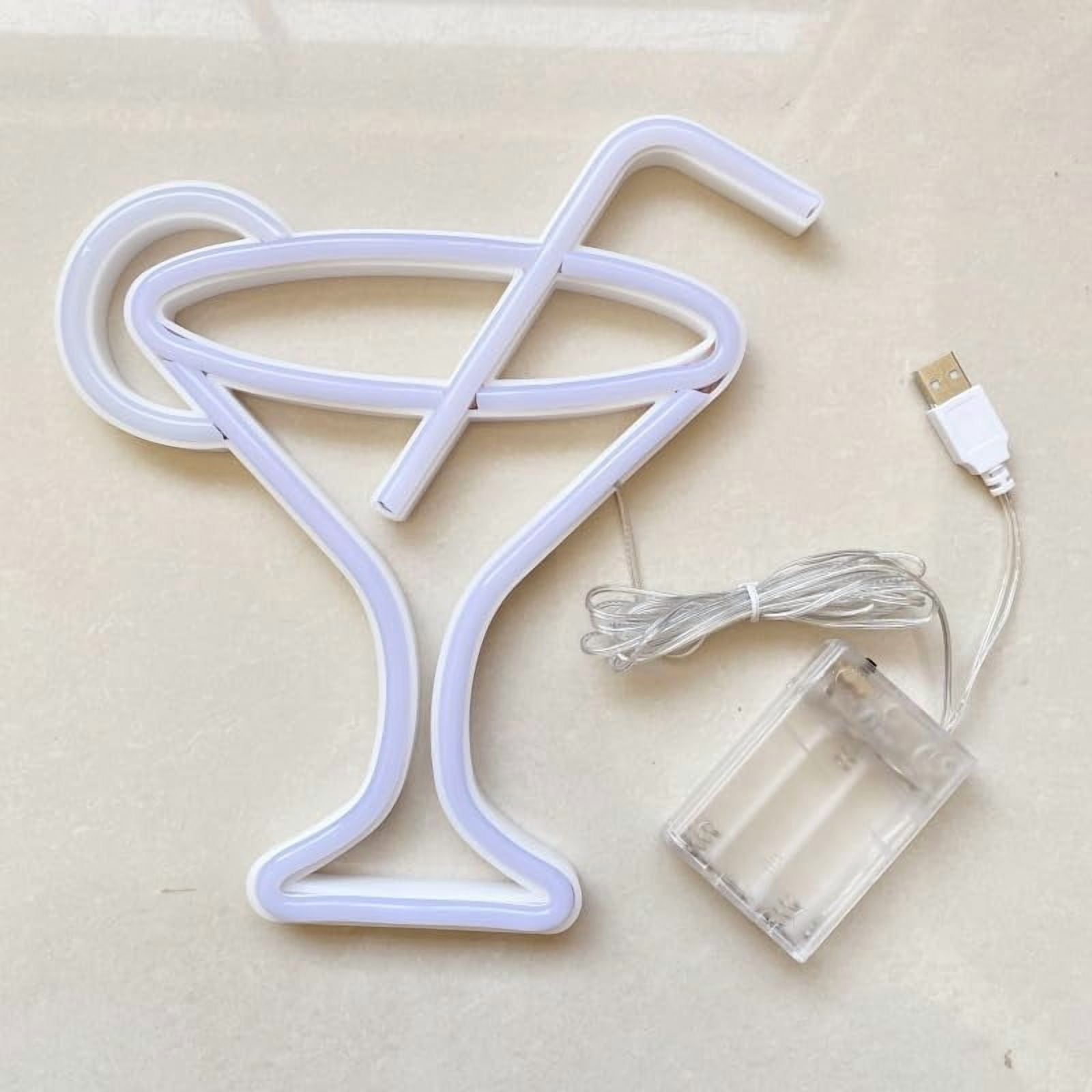 SHANJIA Cocktail Neon Signs for Wall Decor, Blue Cocktails Neon Light Sign,for Wall Decor Lights up Signs for Bar Pub Christmas Restaurant Bedroom Decoration