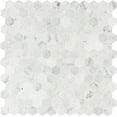 thumbnail image 3 of Carrara White Hexagon 11.75 in. x 12 in. x 8mm Honed Marble Mesh-Mounted Mosaic Tile (9.8 sq. ft. / case), 3 of 5