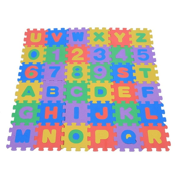 Tebru 36Pcs Soft EVA Foam Play Mat Numbers & Letters Baby Children Kids Playing Crawling Pad Toys New, EVA Foam Kid Play Mat, EVA Foam Mat