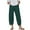 Blue, variant on WIZUTIZ Wide Leg Linen Pants for Women Capris Breathable Leisure Relaxed Fit Wide Leg Cropped pants Elastic Stretch Mid Rise Summer Pants Solid Cut Off with Pockets Cropped pants Swim Party Green