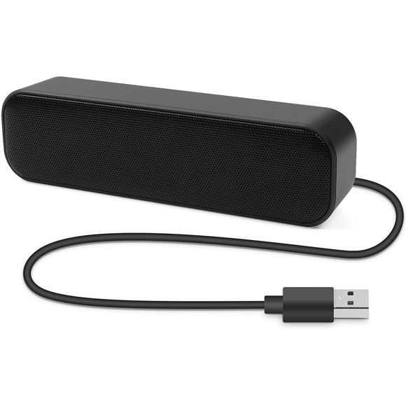 Computer Speaker, Mini Portable Wired Pc Soundbar With 3D Surround Stereo, Wide Compatibility, Plug And Play, Non-Slip Design, Usb Speakers For Home Theater, Office