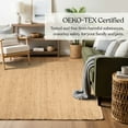 thumbnail image 6 of Delara Handwoven Jute and Cotton Area Rug – Natural Rug, Farmhouse Accent Rug for Living Room, Bedroom, or Entryway – Sustainable, Flatweave, Natural , 5' X 8', 6 of 9