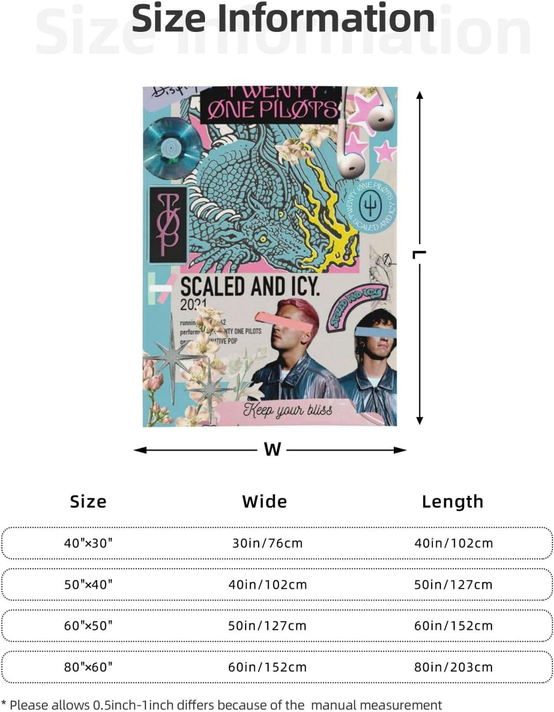 Flannel Blanket Twenty and One Music Pilots Nap Blanket Air Conditioning Blankets Couch Bed Office Blankets Soft and Cozy 40"X30"
