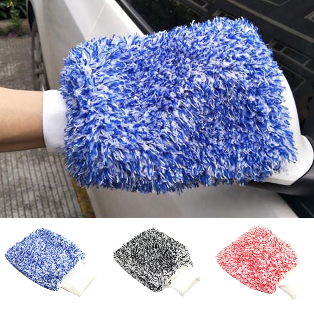 Microfiber Soft Mitt Car Beauty Tool Wash Mitten Washing Glove Cleaning Brush US 