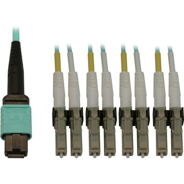 Tripp Lite N844X-05M-8L-P Fiber Optic Duplex Trunk Network Cable, Aqua Jacket, Beige Connector, Black Connector