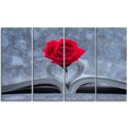 thumbnail image 2 of Red Rose Inside the Book - Floral Art Canvas Print, 2 of 3