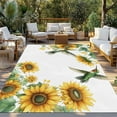 thumbnail image 3 of Fsddascl Sunflower Outdoor Rug for Patio/Deck/Porch, Non-Slip Large Area Rug 4 x 6 Ft, Yellow Summer Flower Hummingbird Retro Indoor Outdoor Rugs Washable Area Rugs, Reversible Camping Rug Carpet, 3 of 5