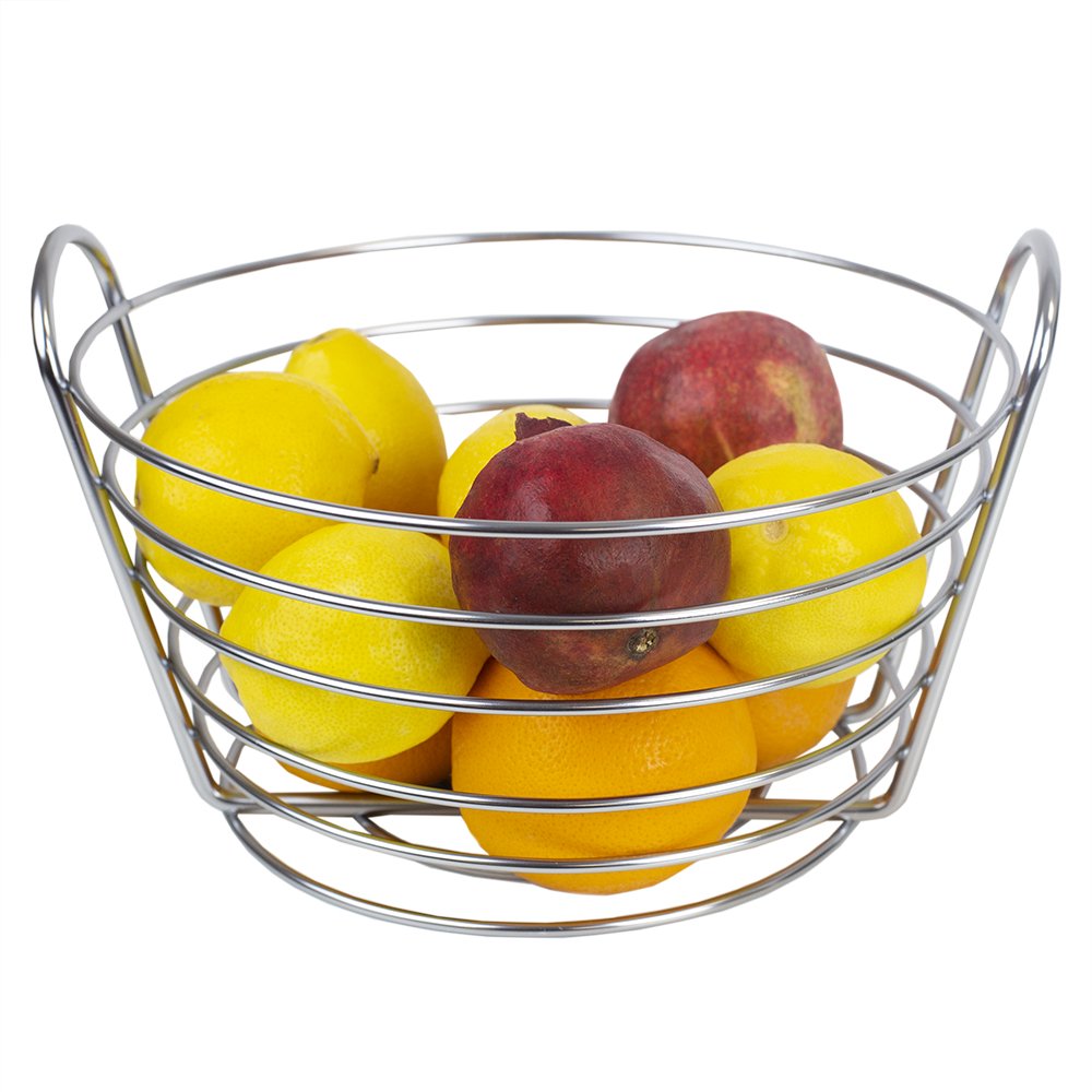 Home Basics Simplicity Collection Fruit Basket, Satin Chrome Walmart