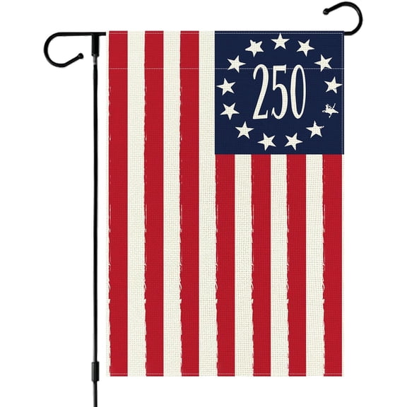 Patriotic 250th Anniversary Garden Flag Double Sided USA Banner for 4th of July and Independence Day Outdoor Yard Decoration
