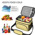thumbnail image 5 of Yellow and White Checkered Pattern Insulated Lunch Box for Women Men, Medium Leakproof Cooler Bag with Adjustable Strap, 10"x6.7"x8", 5 of 6
