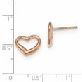 thumbnail image 2 of 14k Rose Gold Heart Earrings Ball Button Love, 2 of 6