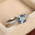 thumbnail image 2 of 5 Colors Princess Cut Cz Band Womens 925 Silver Filled Engagement Ring Size 6-10, 2 of 9