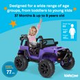 thumbnail image 5 of Kidzone Kids 12V 9AH Battery Powered Extra Wide Seat Ride On Truck with DIY License Plate, Off Road Big Wheels, Front Bumper, LED light, Remote Control, Bluetooth Music, 2 Speeds - Orange, 5 of 6