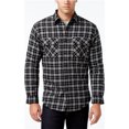 thumbnail image 1 of Chaqueta de camisa a cuadros para hombre Club Room, negro, extragrande, 1 of 1