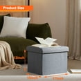 thumbnail image 2 of Otomana plegable ALASDO con almacenamiento, 43 x 33 x 33 cm, color gris, 2 of 6