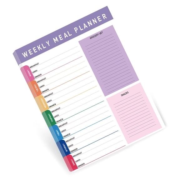 Zeiwohndc Reusable Food Notepad Thick Tear Off Sheets Monthly Nutrition Objective Planner