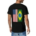 thumbnail image 3 of T-shirt United States Brazil  Soft Cotton Adult Heat-Transfer Graphic T-Shirt - 180g Breathable Fabric, Unisex Summer Casual Wear with Durable Heat-Printed Design, 3 of 10