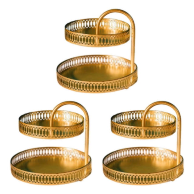 Bearachild 2 Layer Iron Decorative Tray Fruit Home Standing Decor Free Vege Diaplay Type1