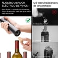 thumbnail image 2 of Sacacorchos eléctrico para vino 6 en 1, abridor de vino eléctrico automático, botella de vino de acero inoxidable y accesorios con cortador de papel de aluminio, abridor eléctrico S, 2 of 5