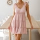 thumbnail image 2 of Moda mujer verano cuello en V sólido vendaje Casual sin mangas Mini vestido Fridja hjkh6430, 2 of 9