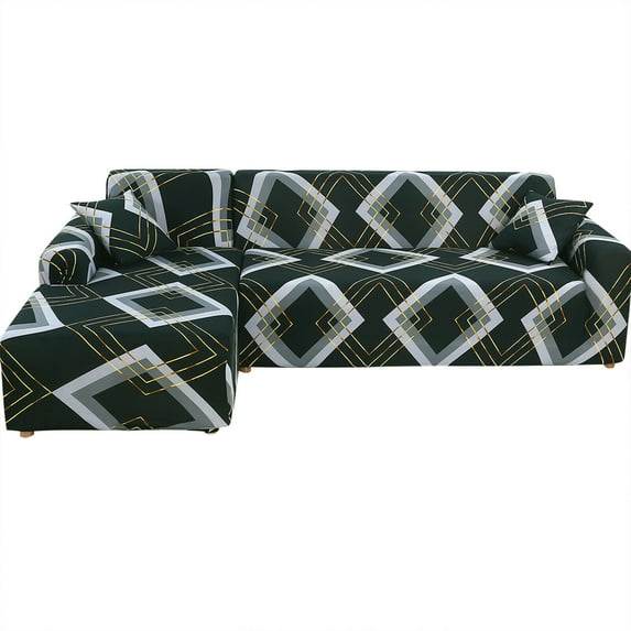 SHANNA Sectional Couch Covers L Shape Corner Sofa Slipcover 2Pcs Sofa Covers for 3 Seater+3 Seater