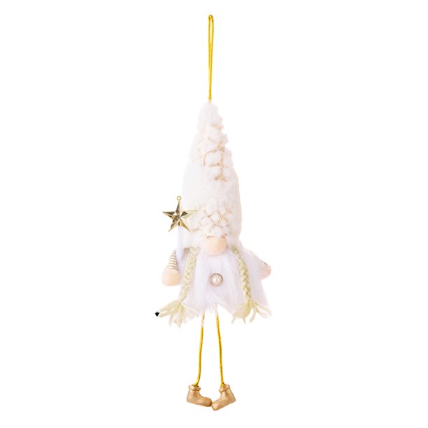 Gnomo colgante de árbol de Navidad con luz LED, lindo gnomo de Papá Noel (mujeres)