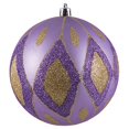 thumbnail image 2 of Vickerman N188186D 4.75 in. Lavender Matte Ball Ornament with Glitter Diamond Pattern  4 per Pack, 2 of 3