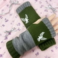 thumbnail image 3 of Women Winter Gloves Cozy & Soft Women's Knitted Fingerless Gloves With Cute Cat Printed Warm Gloves Fashion, 3 of 3