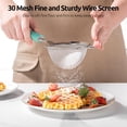 thumbnail image 6 of U-Taste Small Fine Mesh Strainer: 18/8 Stainless Steel 3.35in 30 Mesh Kitchen Food Sieve with Sturdy Riveted Silicone Handle, Heavy Duty Deep Handheld Metal Colander for Tea, Juice (Aqua Sky), 6 of 10