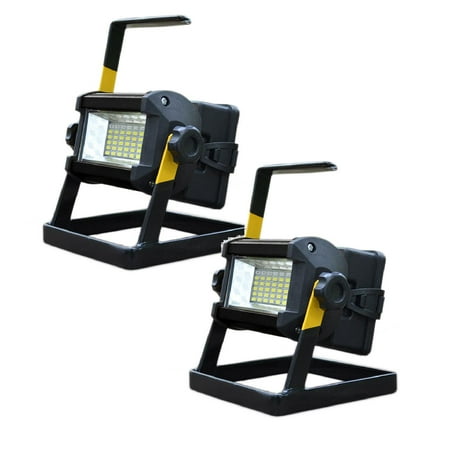 

Jrocdr 50W 36 LED Portable Rechargeable Flood Light Work Camping Fishing Lamp Dog Walking Light Waterfowl Gear Walking Lights for Night Time *2PCS
