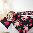 thumbnail image 4 of Feelyou Funny Pink Axolotl Full Size Comforter Sets, Kawaii Strawberry Bedding Comforter Set, Teens Kids Boys Girls Reversible Bedding Sets, Breathable Home Decor, 3 Pieces, 4 of 8