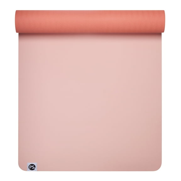 Popsugar 6mm Yoga Mat, PVC, Printed Oval-Stripe Pink Rose