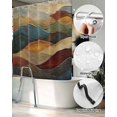 thumbnail image 5 of Split Shower Curtain for Transfer Bench, Vintage Green Blue Fabric Shower Curtains for Bathroom, Farmhouse Retro Art Tub Sliding Transfer Bench Waterproof Bath Curtains 72"x78", 5 of 9