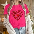 thumbnail image 6 of VKOYWKM Valentines Day Heart T-Shirts for Women Love Heart Print Tees Short Sleeve Casual Crew Neck Love Heart T-Shirts Happy Valentines Day Shirts, 6 of 7
