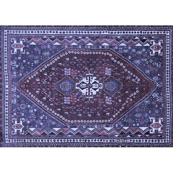 Ahgly Company Indoor Rectangle Persian Blue Traditional Area Rugs, 5' x 8'