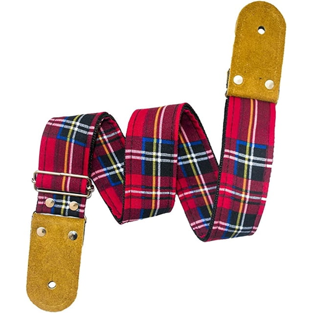 Correa para guitarra, Strap guitarra acústica, bajo eléctrico, guitarra eléctrica Kidam Escoces rojo
