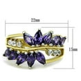 thumbnail image 2 of Two-Tone IP Gold (Ion Plating) Stainless Steel Ring with AAA Grade CZ in Amethyst for Women Amethyst Stone Color Style TK1568 Size 5, 2 of 4