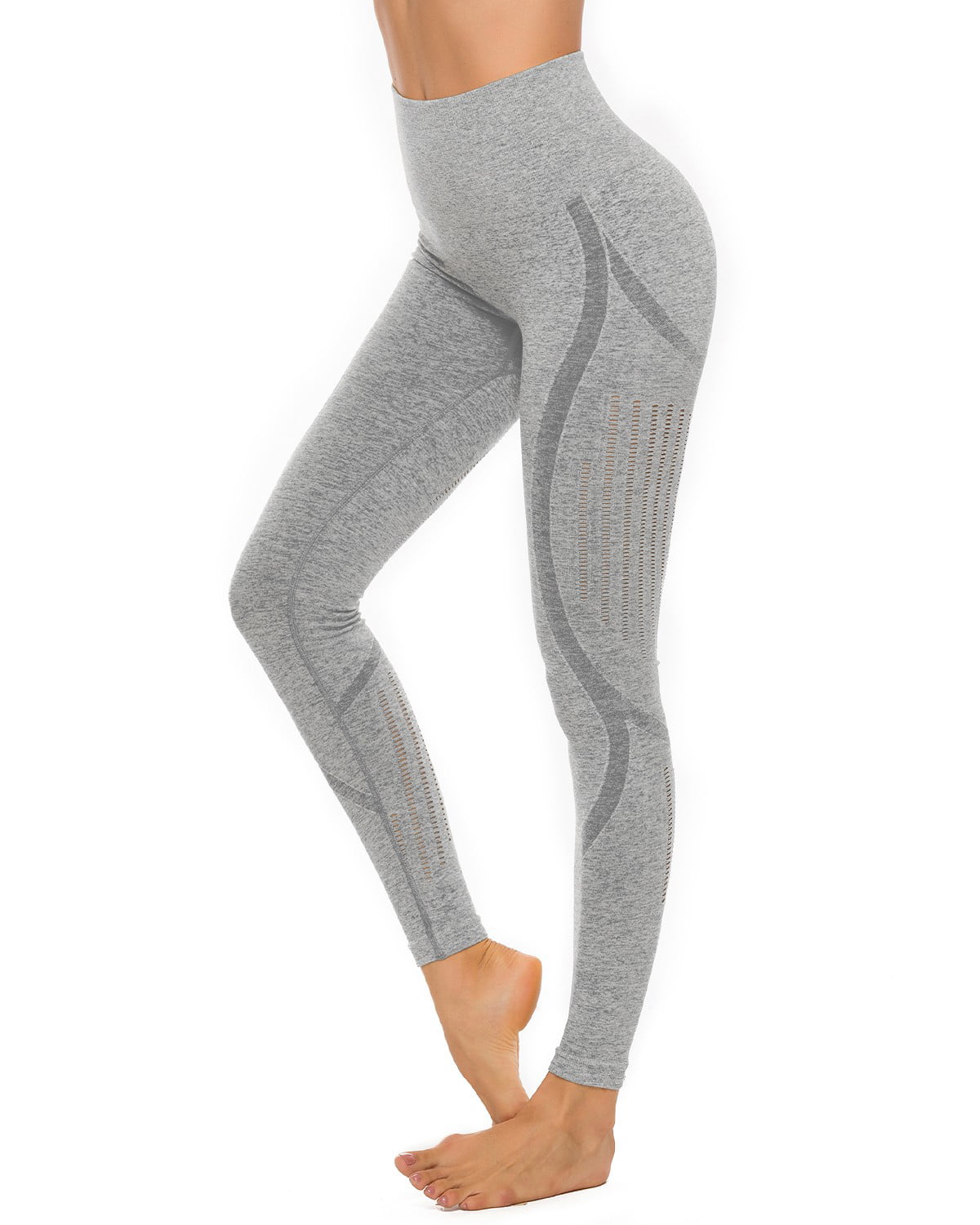 SEASUM Women's High Waist Yoga Pants Hollow Out Seamless Workout ...