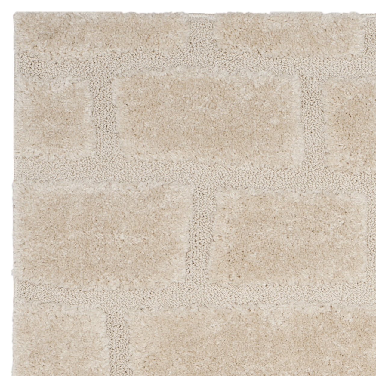 SAFAVIEH Memphis Alden Brick Layout Shag Area Rug, Cream/Beige, 5'1" x 7'6"
