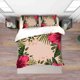thumbnail image 2 of 3D Tropical Rojo Floral Hojas Funda de edredón Juego de Ropa de Cama Funda Nórdica, 2 of 3