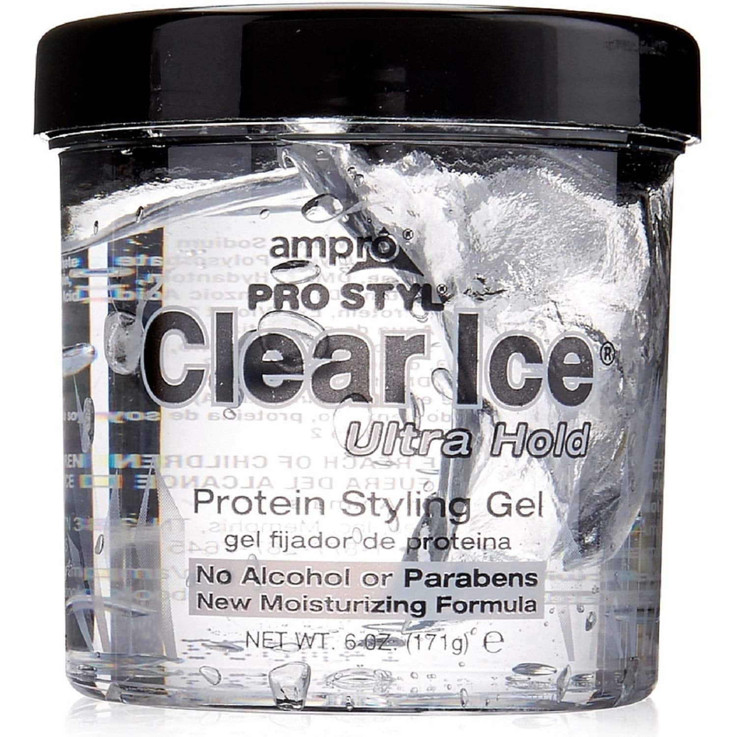 Ampro Pro Style Clear Ice Ultra Hold Protein Hair Styling Gel, 6 oz