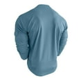thumbnail image 6 of GuangCheng Mens Slim Fit Henley Shirts,Long Sleeve,Casual Basic Tees,with Chest Pocket,Soft Comfortable Daily Wear Tops,Light Blue,Size M, 6 of 8